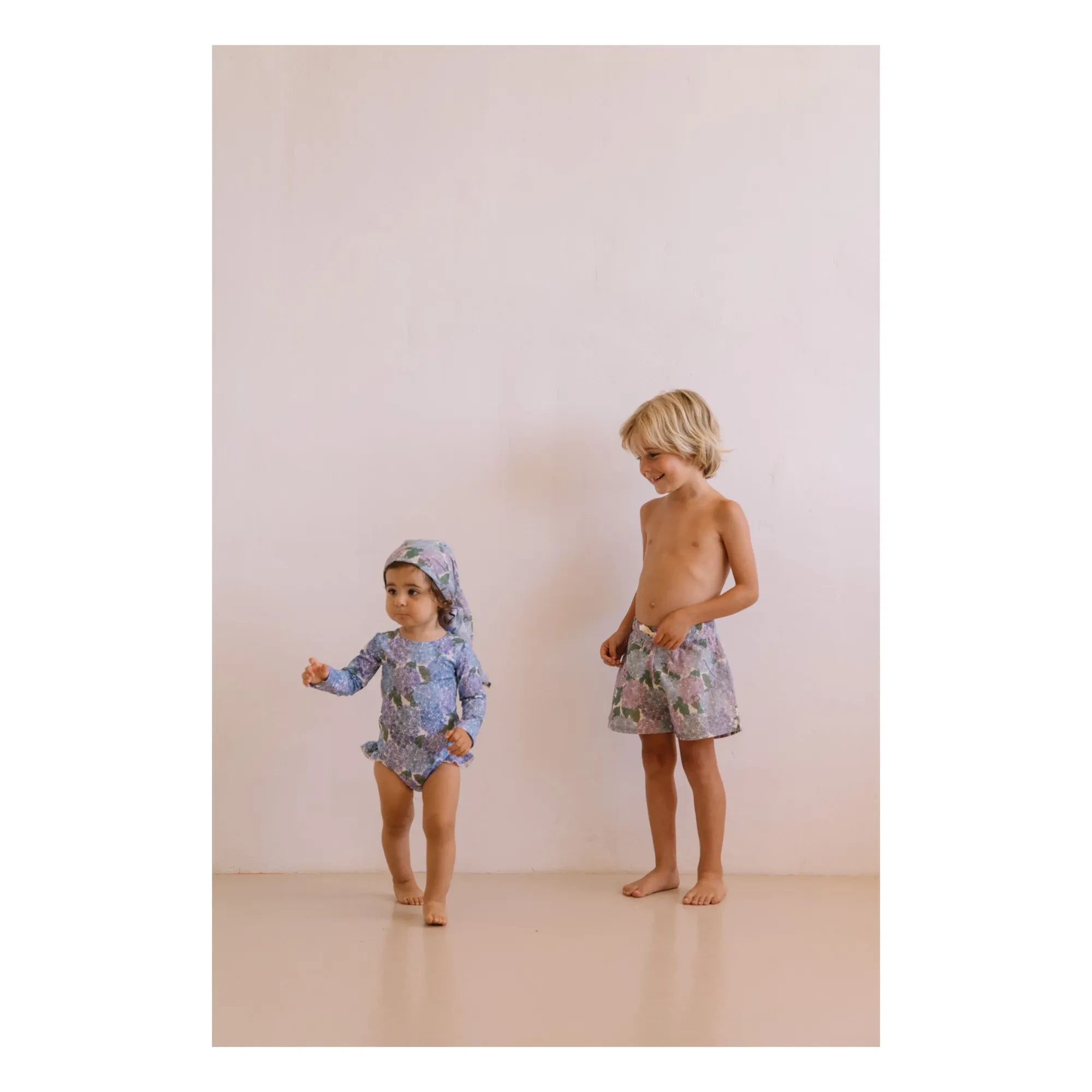 Studio Bohème - Josepha Long Sleeve Swimsuit with Floral Pattern | Recycled Fibers | Purple