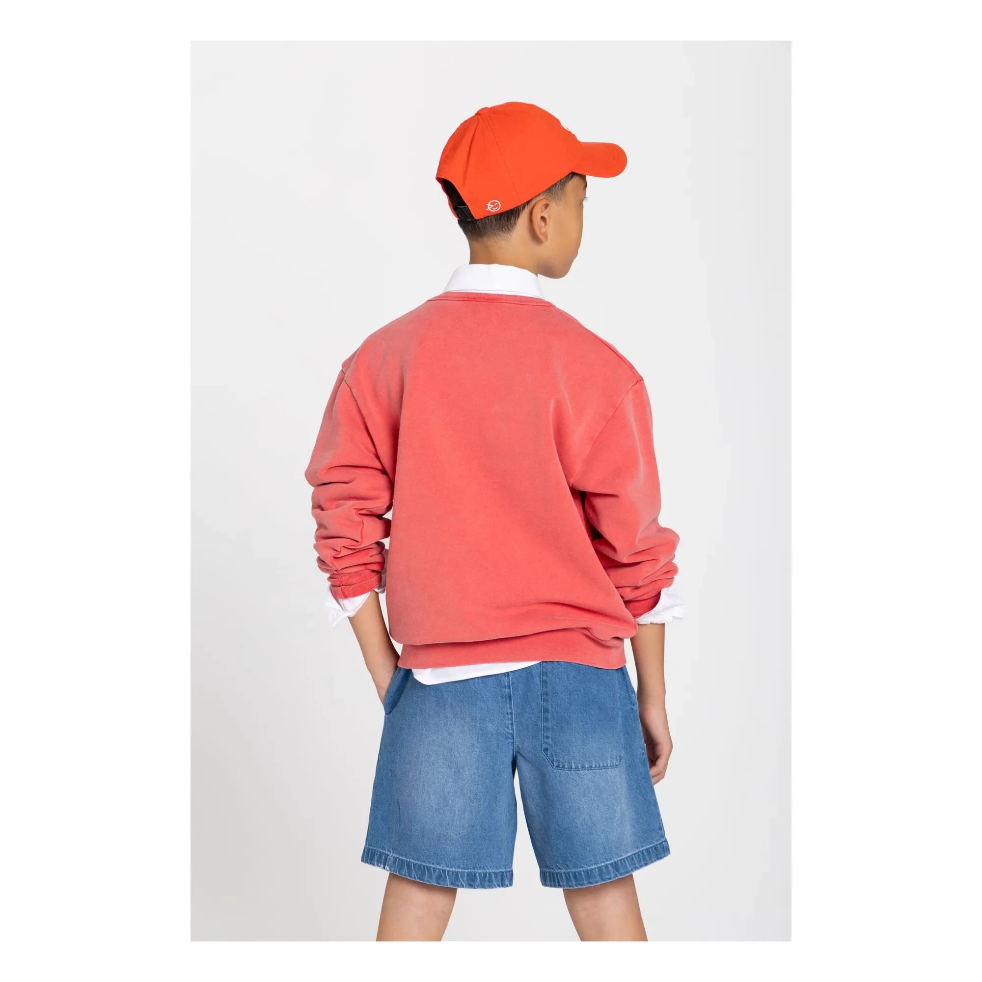 Smallable Kid - Arlo organik pamuklu sweatshirt | Koyu kırmızı