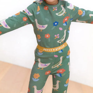 Petit Stella - Pima pamuk ve Modal ördek pijamaları | Yeşil