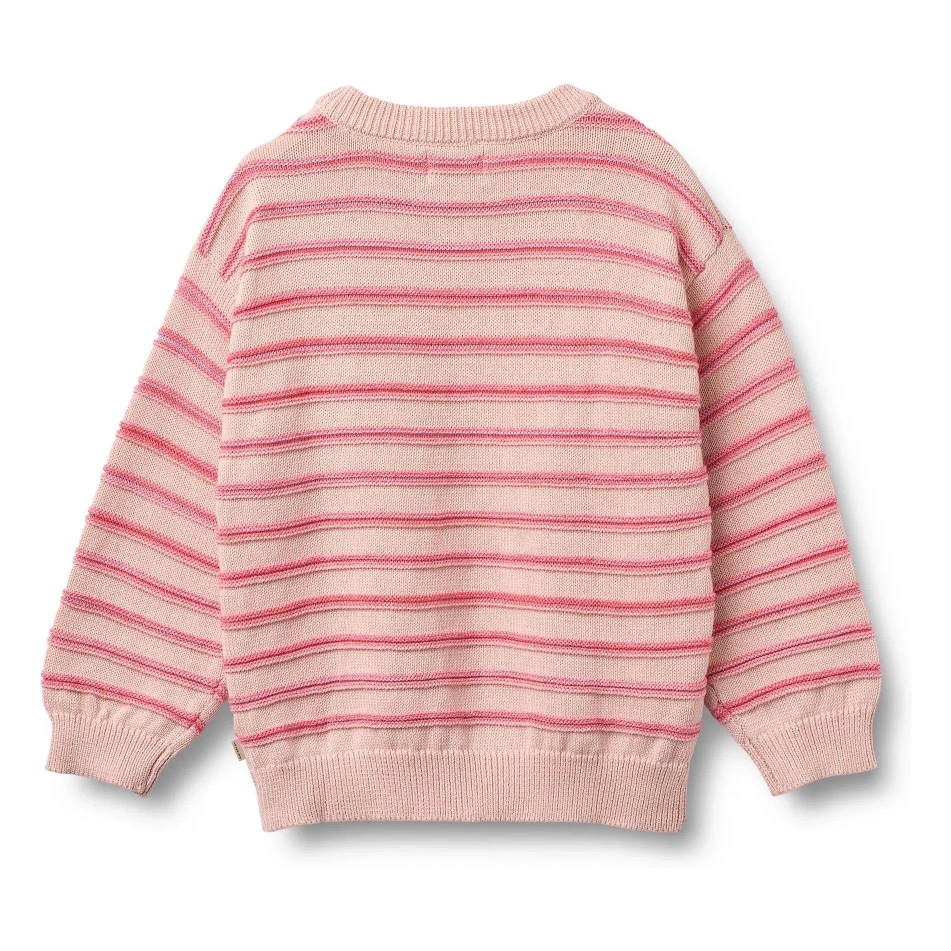 Wheat - Harlow Gestreifter Pullover aus Bio-Baumwoll-Jacquard | Hellrosa