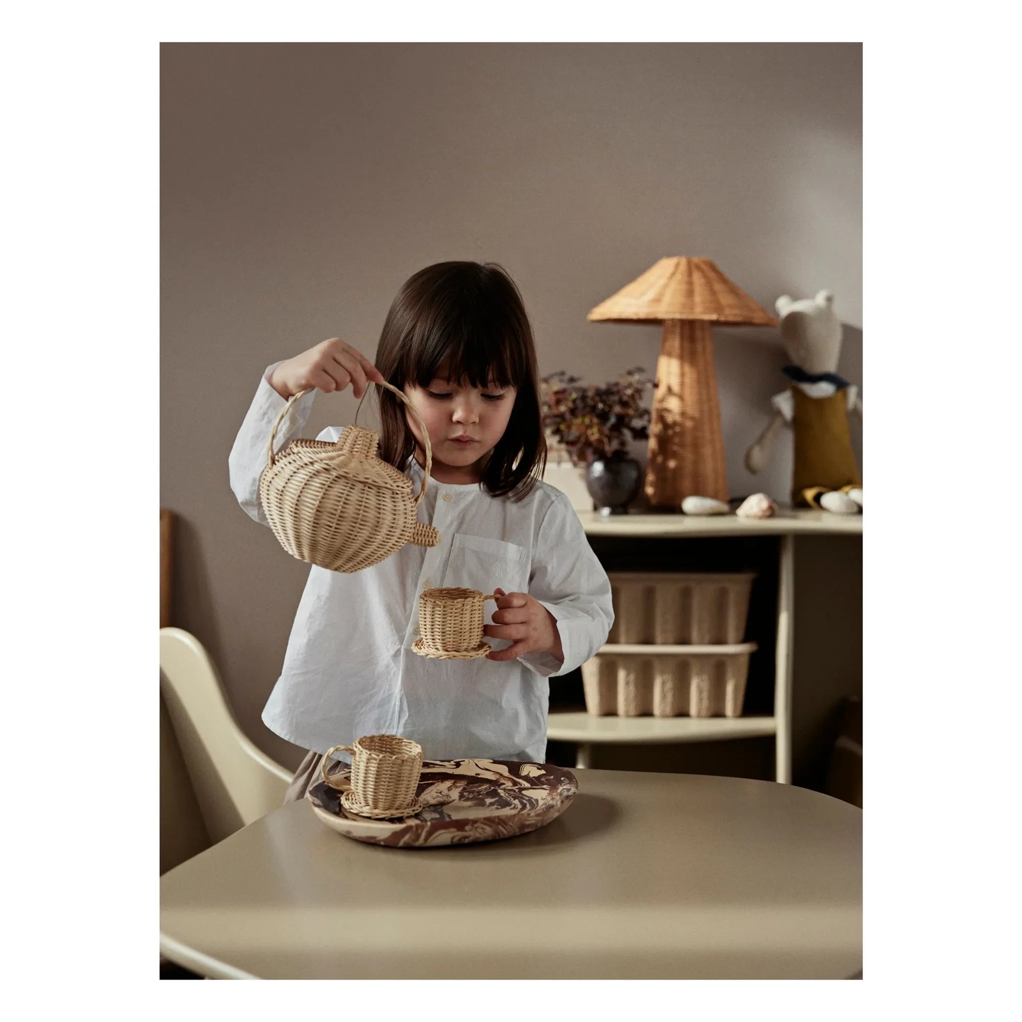 Ferm Living Kids - Rattan çay seti | Doğal