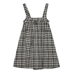 brunobruno nation - Emily Dress Linen and Organic Cotton Check | Black