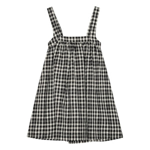 brunobruno nation - Emily Dress Linen and Organic Cotton Check | Black
