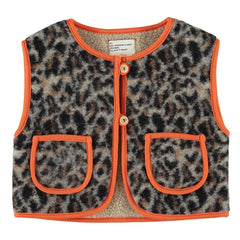 Piupiuchick - Leopar Sherpa Kolsuz Ceket | Bej