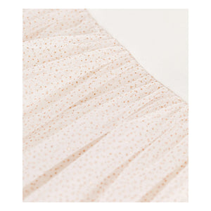 Petit Bateau - Boll organik pamuk elbise | Krem