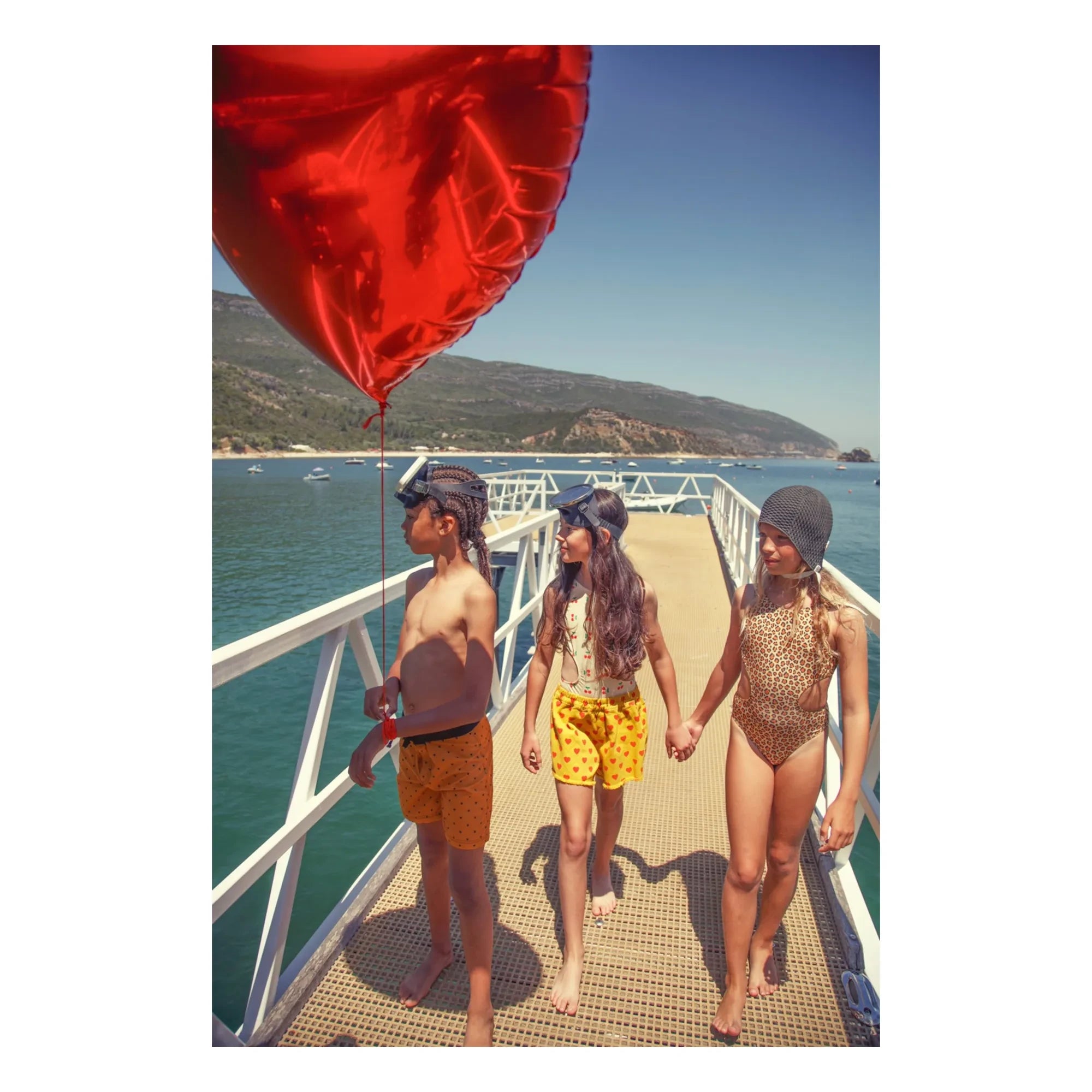 Piupiuchick - Efektli Şort Twill Hearts | Hardal