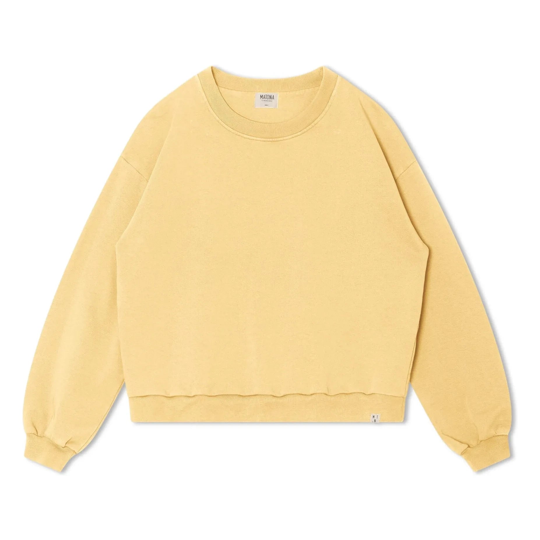 Matona - Organic cotton plain sweatshirt | Light yellow