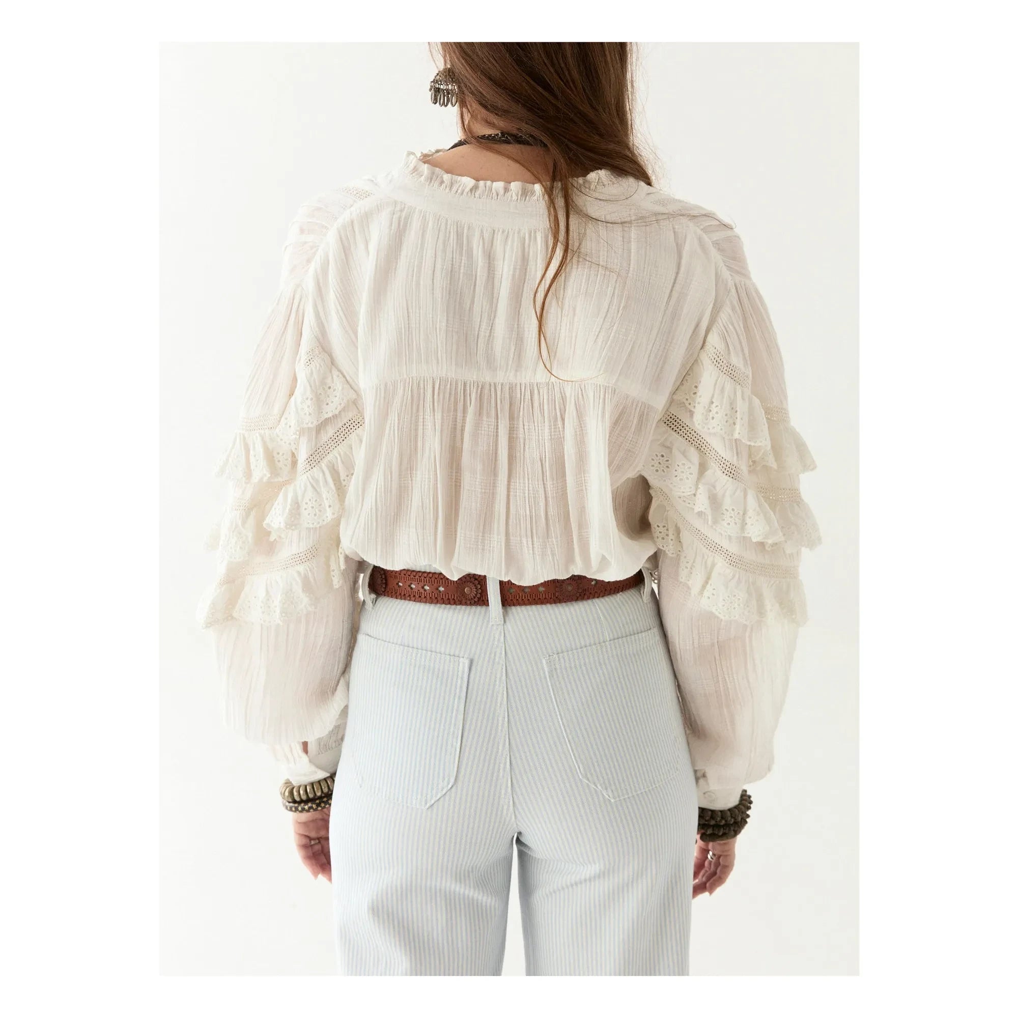 Maison Hotel – Kuba Schiffli Omara Bluse | Weiß