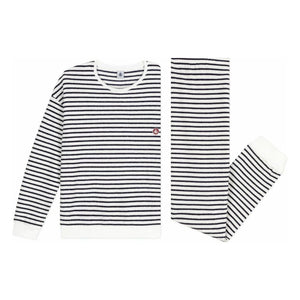 Petit Bateau - Çizgili Havlu Pijama | Ecru
