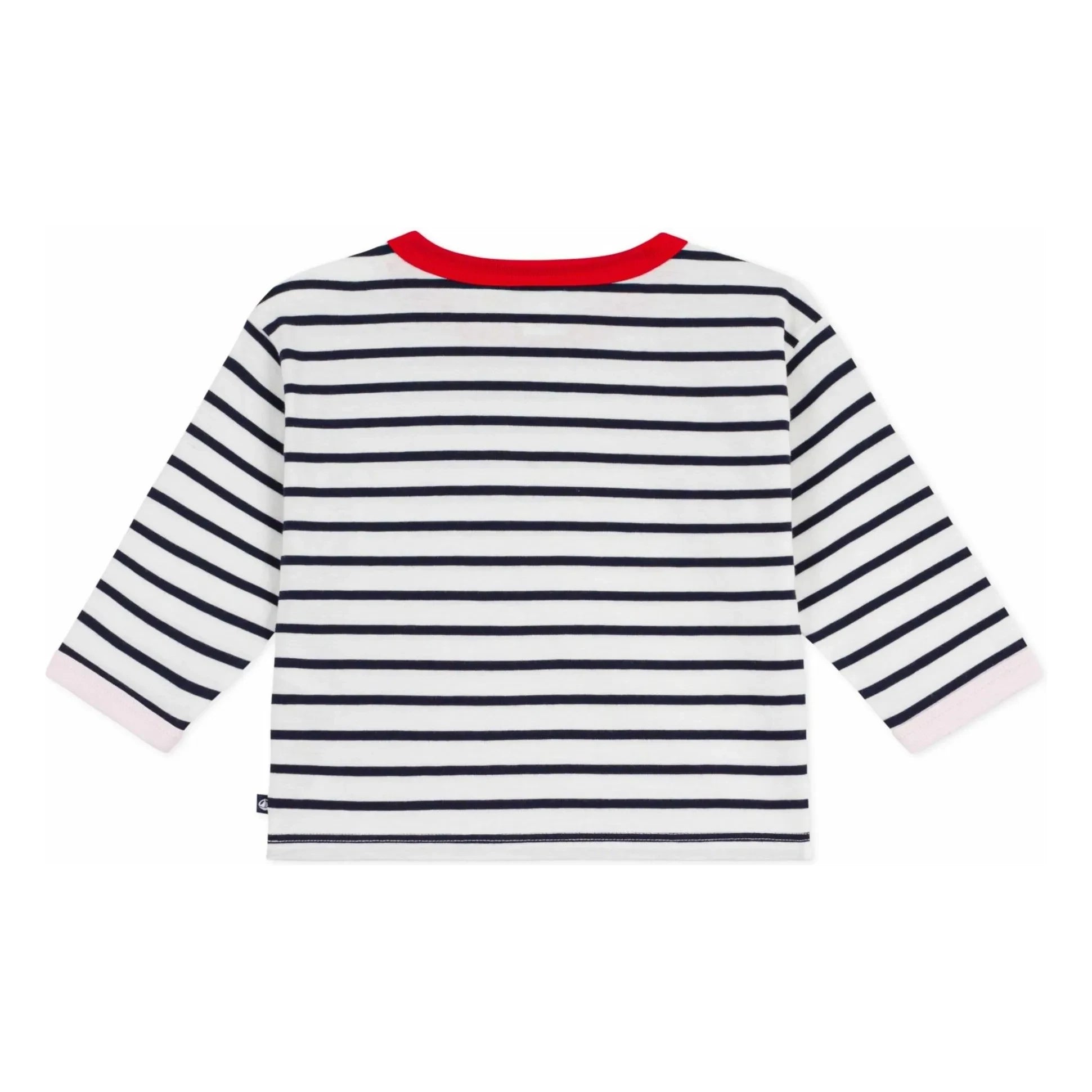 Petit Bateau - Gestreiftes Herz-T-Shirt | Weiß