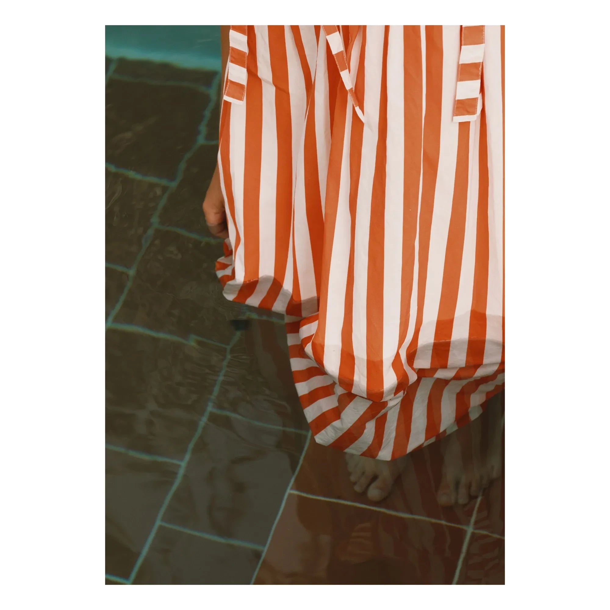 The Tiny Big Sister - Linen and cotton striped dress | Red