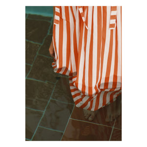 The Tiny Big Sister - Linen and cotton striped dress | Red