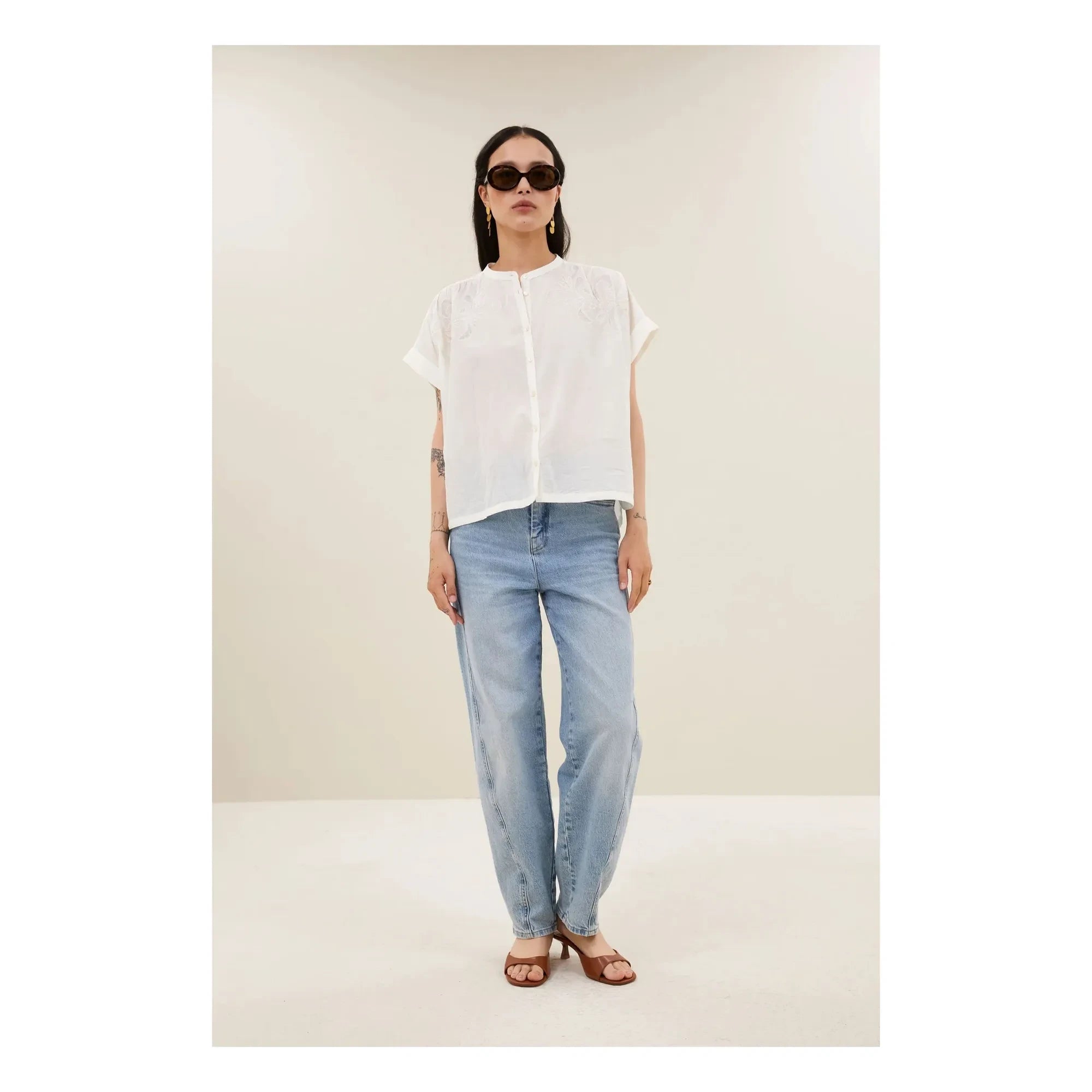 By Bar - Ally organic cotton blouse | White