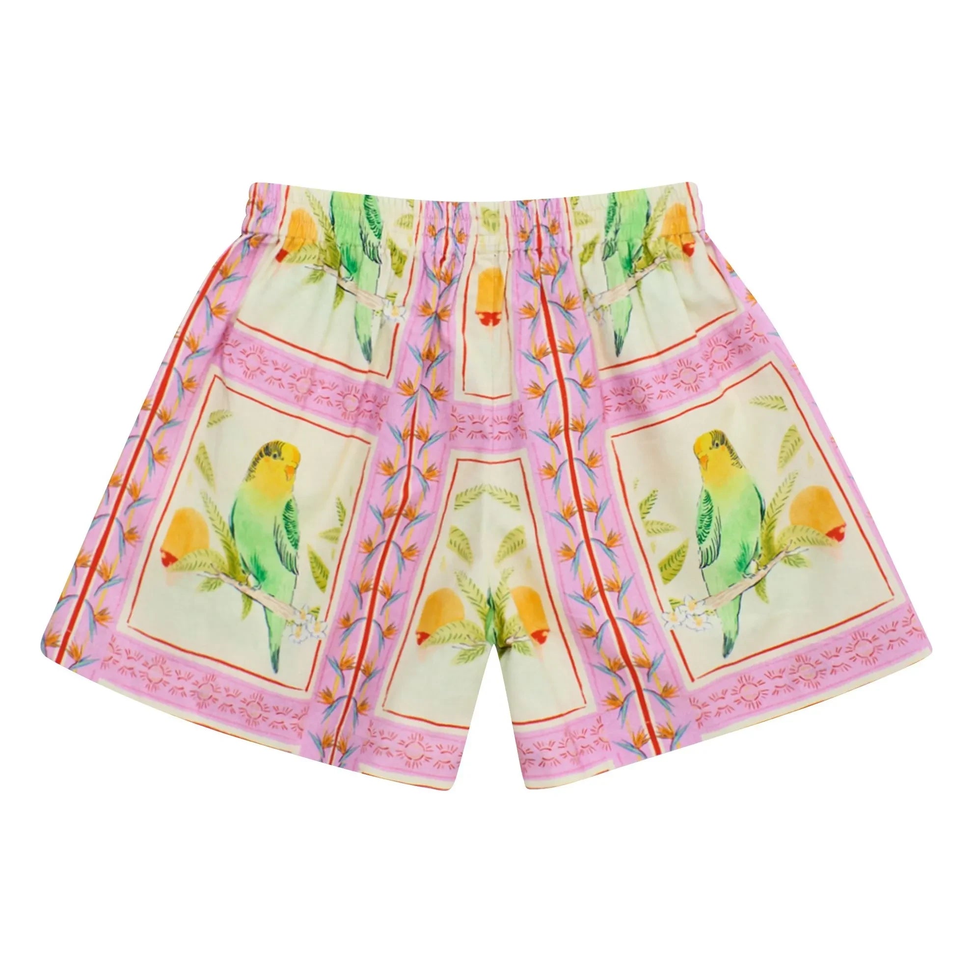 Maison Mangostan - Kısa Patchwork Kuşlar | Pembe