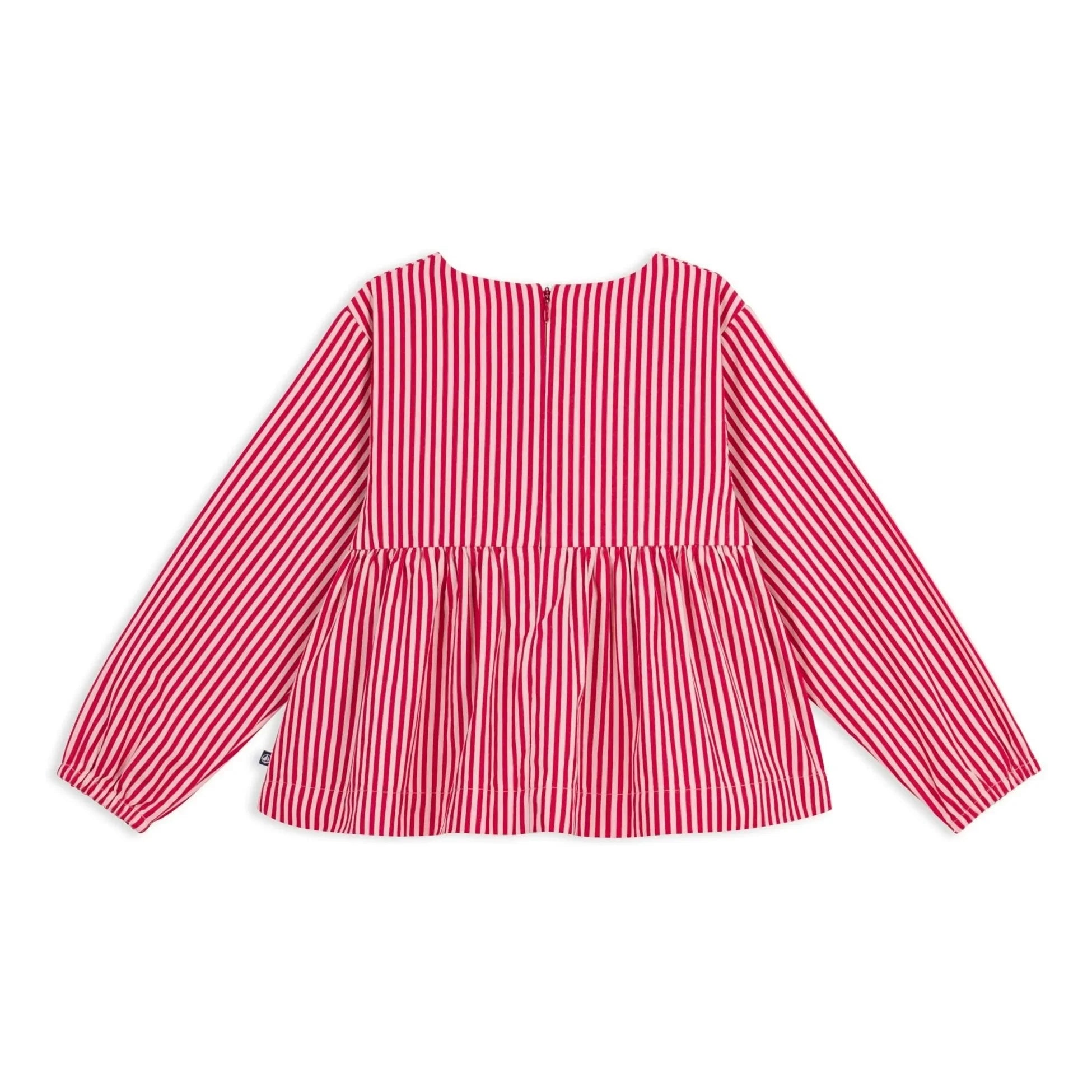 Petit Bateau - Çizgili Organik Pamuk Bluz | Pembe