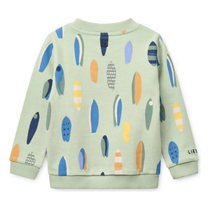 Liewood - Thora Surf organik pamuk sweatshirt | Badem yeşili