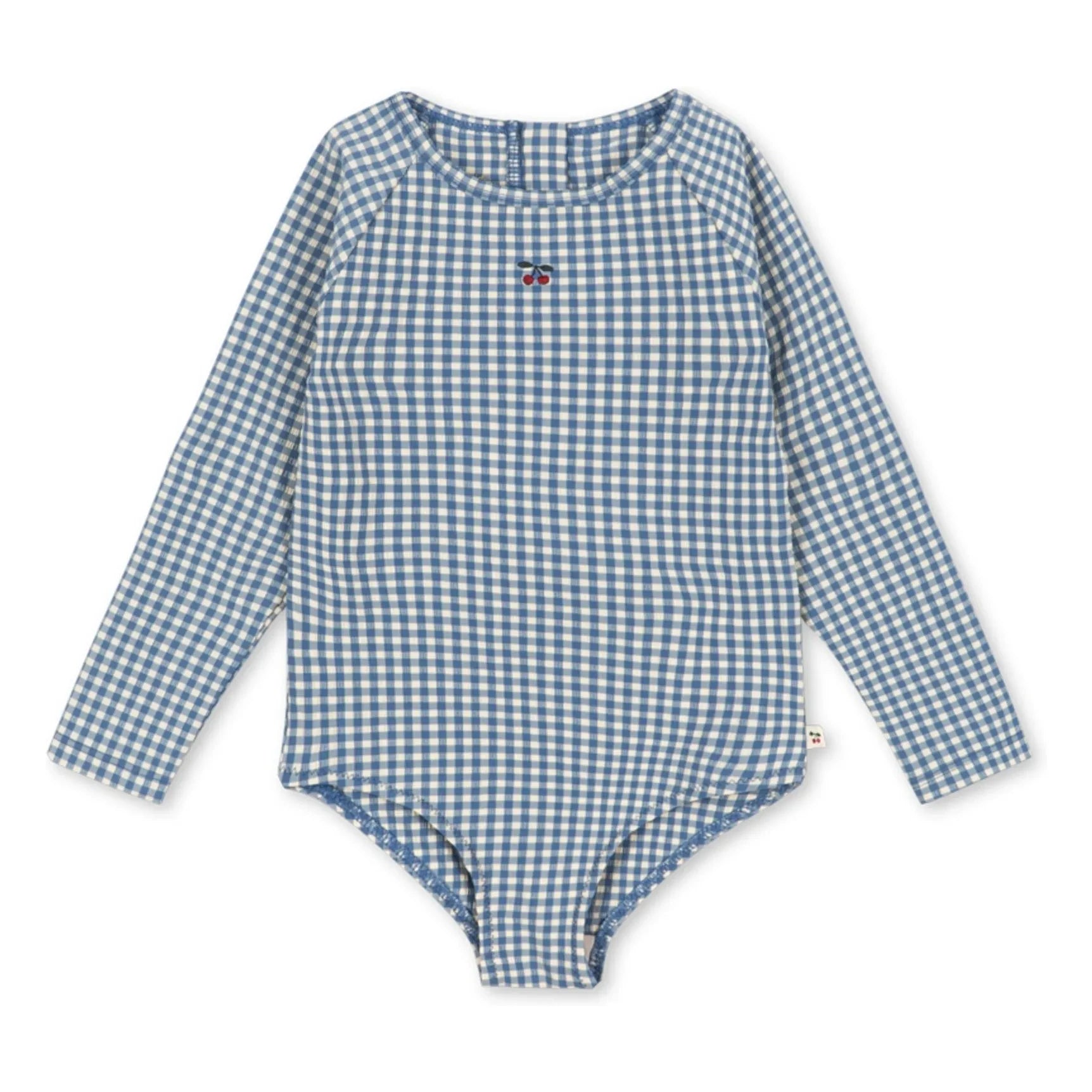 Konges Sløjd - Long Sleeve Swimsuit Fresia Carreaux Recycled Fibers | Blue