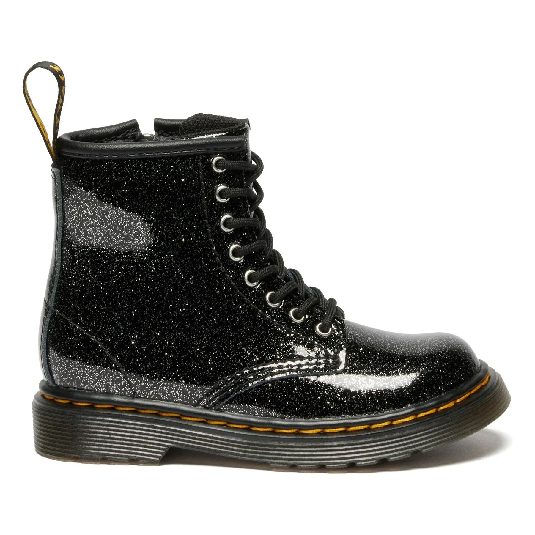 Dr Martens - 1460 J Glitter Bağcıklı Bot | Parlak siyah