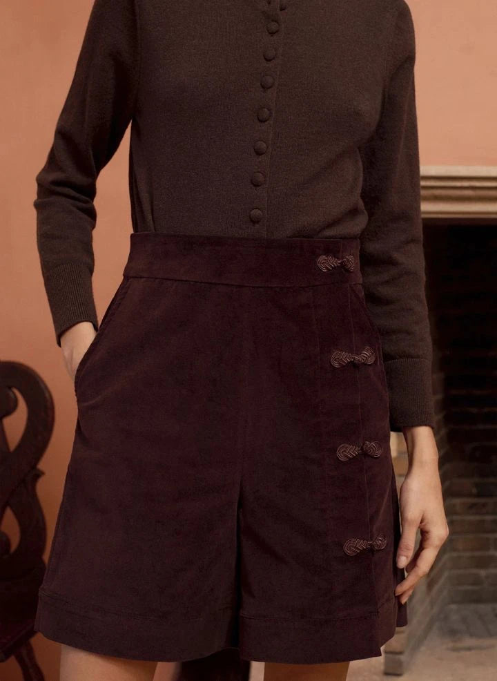 Maria de la Orden - Silene Cotton Bermuda Shorts | Chocolate