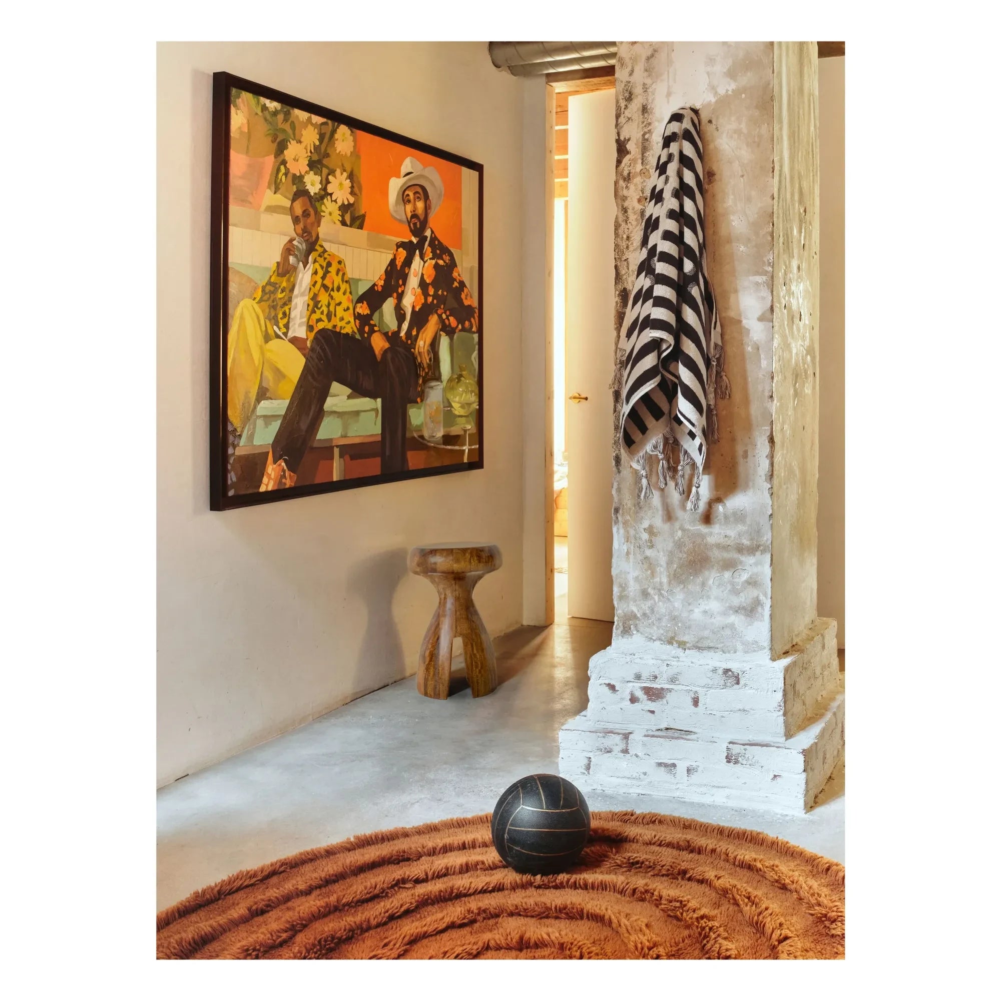HKliving - Wooden stool | Walnuts