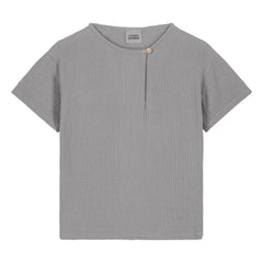 Studio Bohème - Orso Gaze-T-Shirt aus Bio-Baumwolle | Grau-Blau