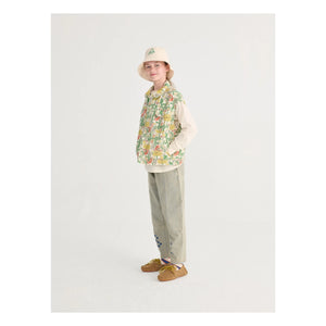 Bobo Choses - Fleurie Twill Organik Pamuk Kolsuz Ceket | Ekru