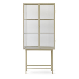 Ferm Living - Haze Konsol aus geriffeltem Glas und Metall | Beige