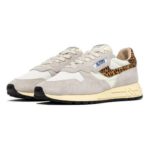 Autry - Reelwind Low Süet ve Naylon Leopar Sneakers | Bej