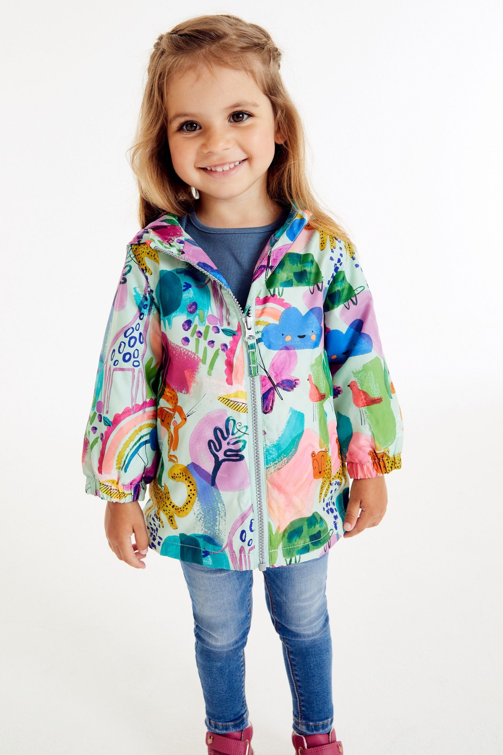 Next - Neşeli Sürdürülebilir Kız Çocuk Kışlık Ceket ve Yağmurluğu - 6-7 Yaş-Dinossi