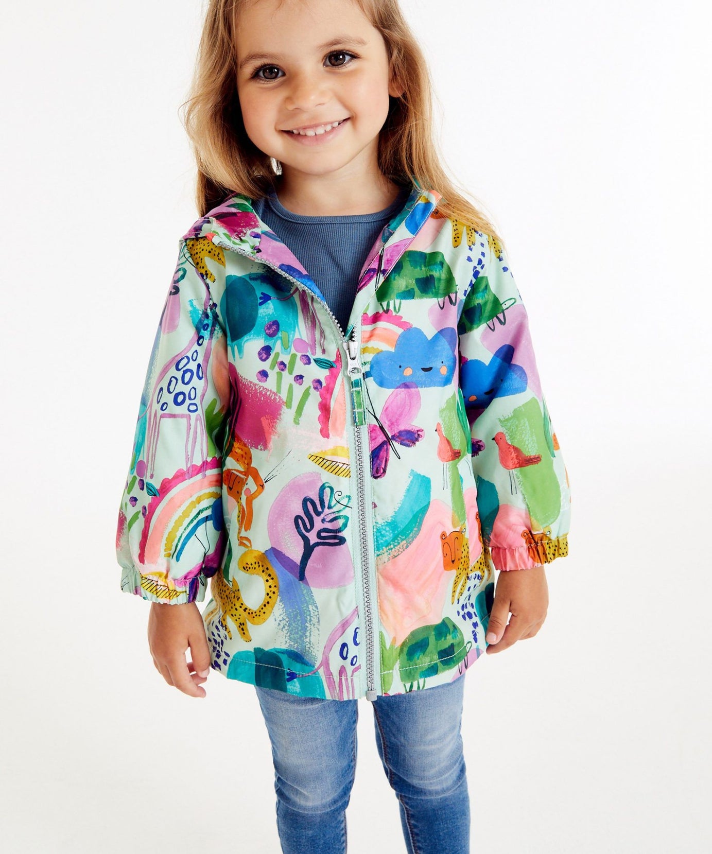 Next - Neşeli Sürdürülebilir Kız Çocuk Kışlık Ceket ve Yağmurluğu - 6-9 Aylık-Dinossi