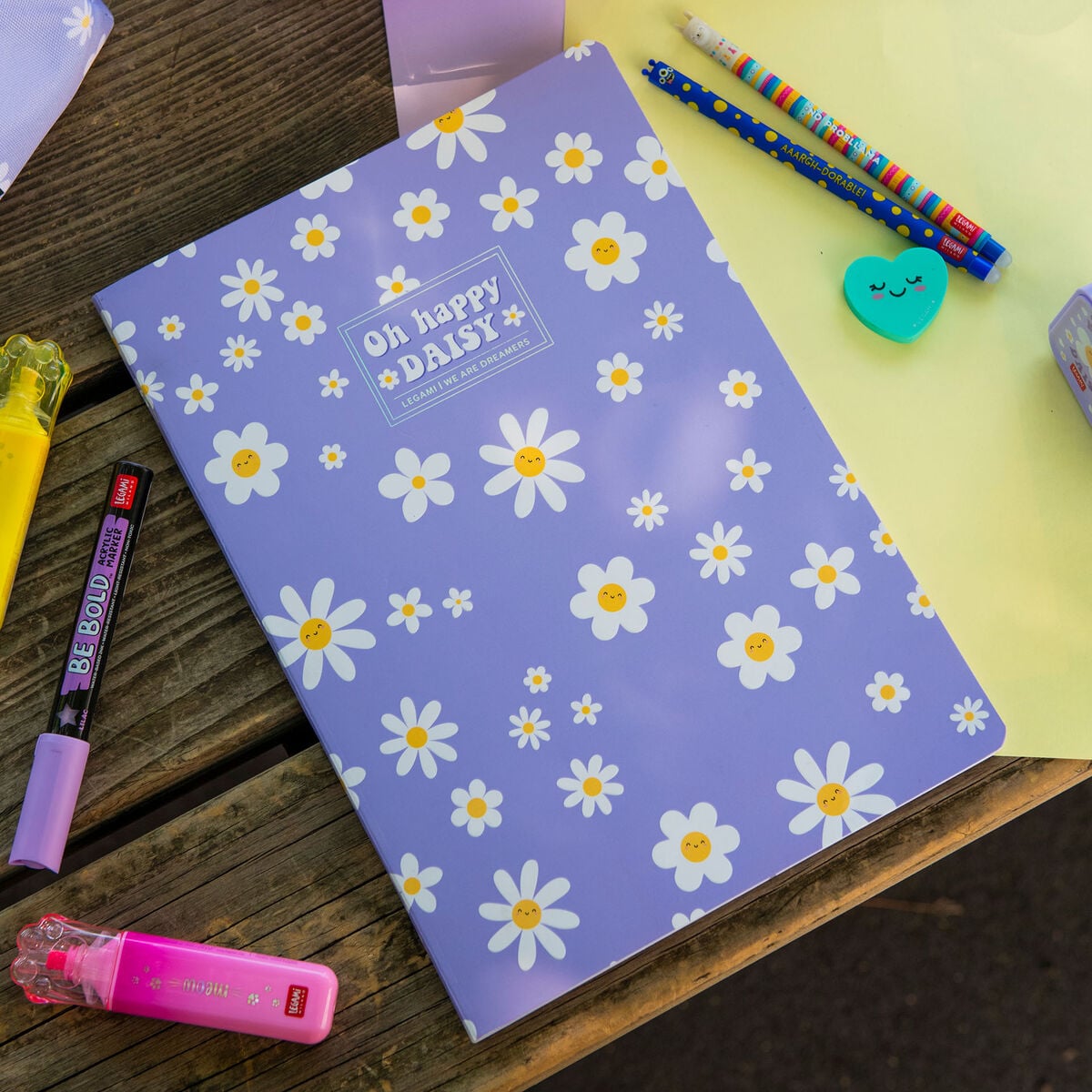 Legami - Exercise Kitap - A4 Defter - 8 mm Ruled - Daisy