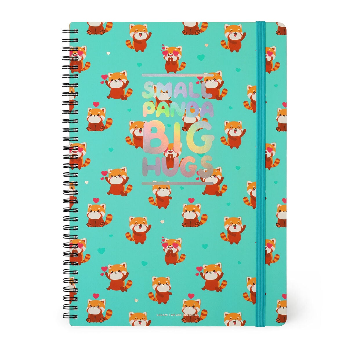Legami - A4 Lined Defter ile Illustrated Hard Kılıf - Red Panda - Spiral-Bound