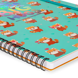 Legami - A4 Lined Defter ile Illustrated Hard Kılıf - Red Panda - Spiral-Bound