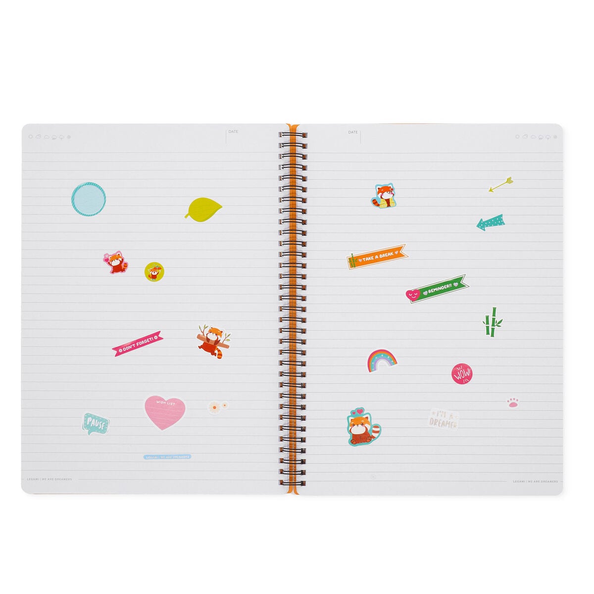 Legami - A4 Lined Defter ile Illustrated Hard Kılıf - Red Panda - Spiral-Bound