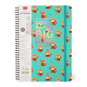 Legami - A4 Lined Defter ile Illustrated Hard Kılıf - Red Panda - Spiral-Bound