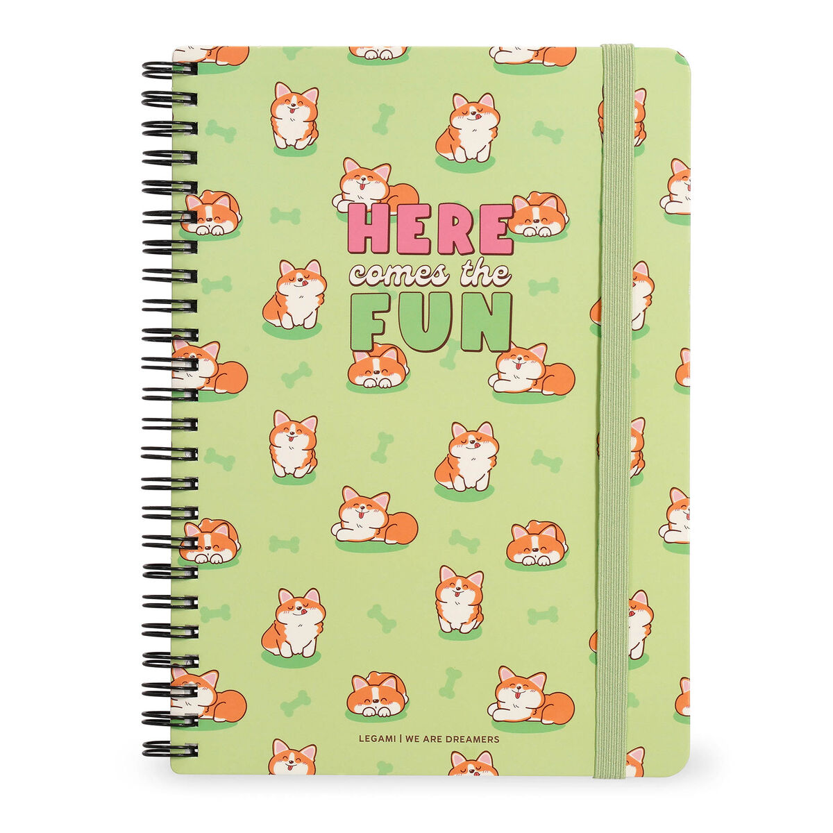 Legami - A4 Lined Defter ile Illustrated Hard Kılıf - Corgi - Jotter - Spiral-Bound