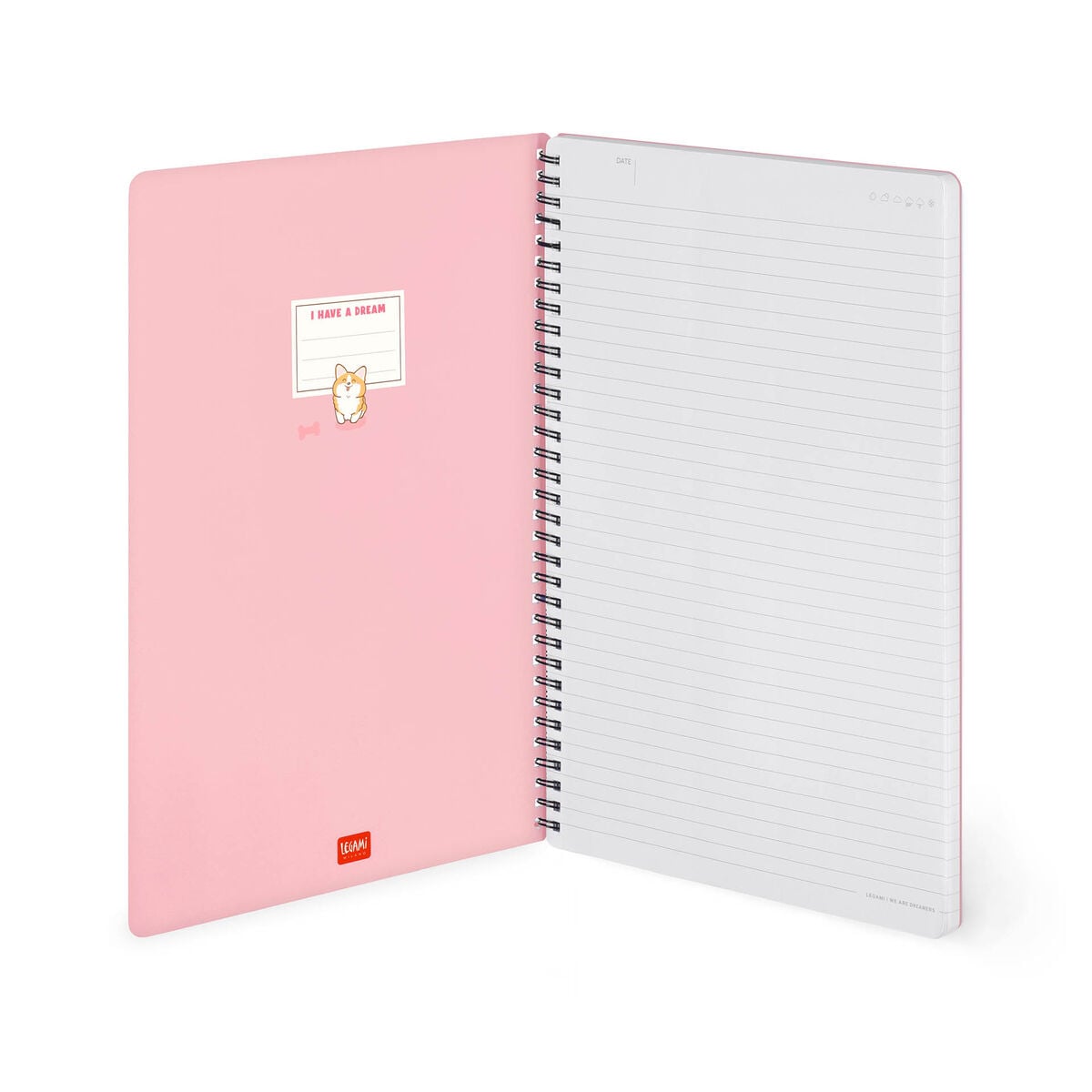 Legami - A4 Lined Defter ile Illustrated Hard Kılıf - Corgi - Jotter - Spiral-Bound