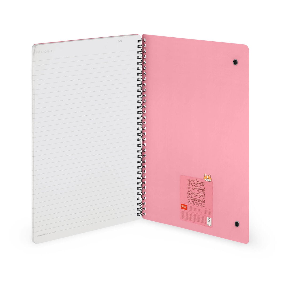 Legami - A4 Lined Defter ile Illustrated Hard Kılıf - Corgi - Jotter - Spiral-Bound