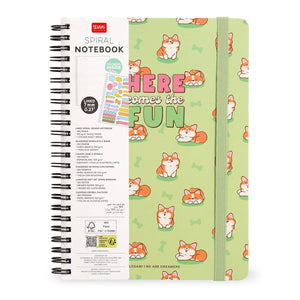 Legami - A4 Lined Defter ile Illustrated Hard Kılıf - Corgi - Jotter - Spiral-Bound