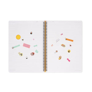 Legami - A4 Lined Defter ile Illustrated Hard Kılıf - Sushi Cat - Jotter - Spiral-Bound