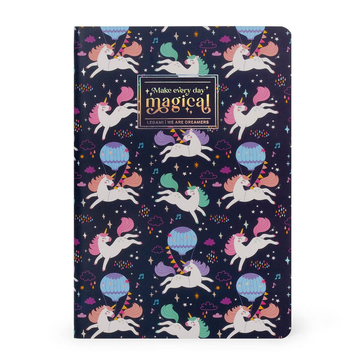 Legami - A5 Blank Defter ile Illustrated Hard Kılıf - Tek Boynuzlu At