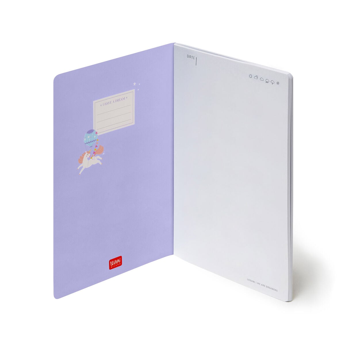 Legami - A5 Blank Defter ile Illustrated Hard Kılıf - Tek Boynuzlu At