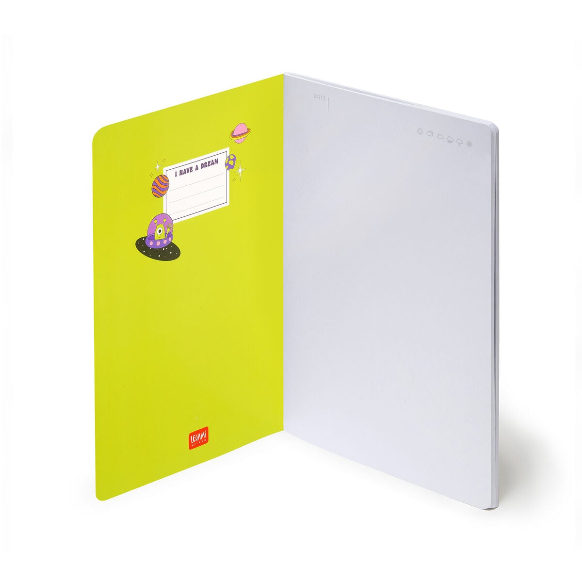 Legami - A5 Blank Defter ile Illustrated Hard Kılıf - Uzay