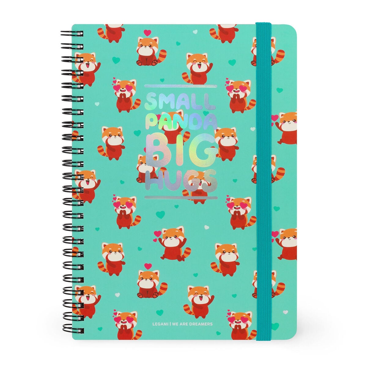 Legami - A5 Lined Defter ile Illustrated Hard Kılıf - Red Panda - Spiral-Bound