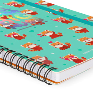 Legami - A5 Lined Defter ile Illustrated Hard Kılıf - Red Panda - Spiral-Bound