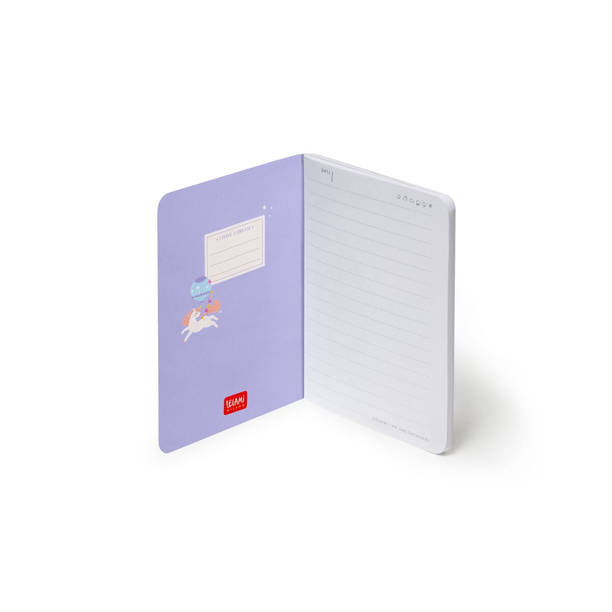 Legami - A6 Lined Defter ile Illustrated Hard Kılıf - Tek Boynuzlu At