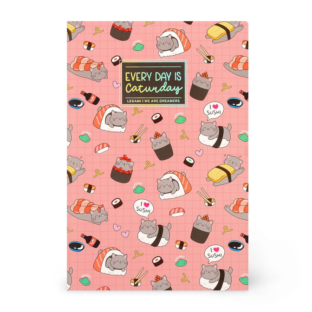 Legami - A6 Lined Defter ile Illustrated Hard Kılıf - Sushi Cat