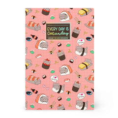 Legami - A6 Lined Defter ile Illustrated Hard Kılıf - Sushi Cat