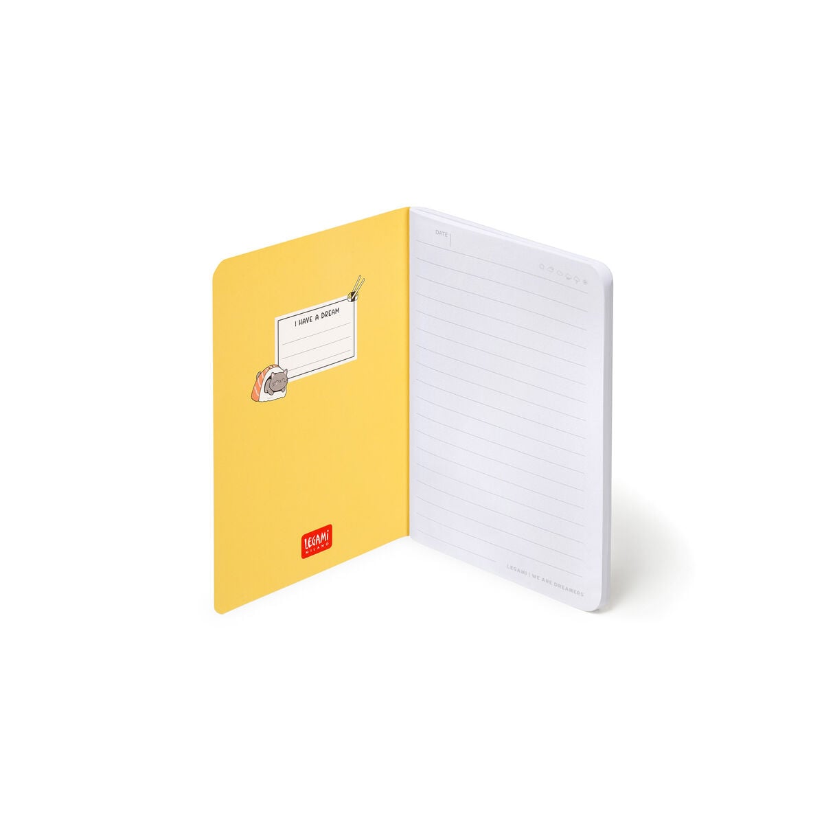 Legami - A6 Lined Defter ile Illustrated Hard Kılıf - Sushi Cat