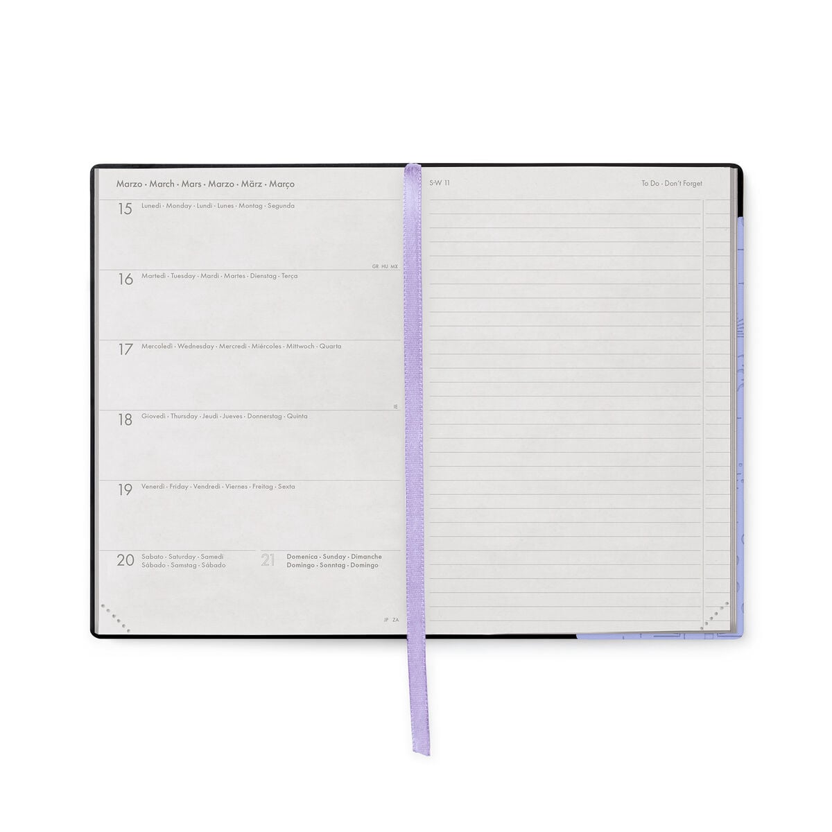Legami - 12-Month Medium Weekly Günlük ile Defter 2027 - Cosmic Lilac